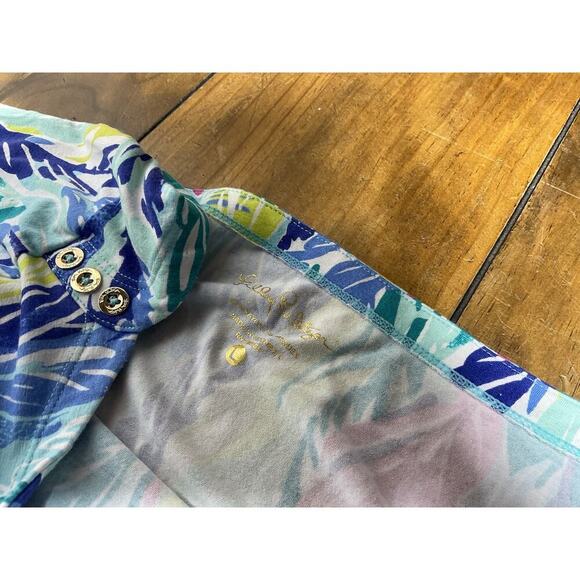 Lilly Pulitzer Dress Womens L Blue Tropical Sophie Light as a Feather UPF 50+ - Picture 8 of 10